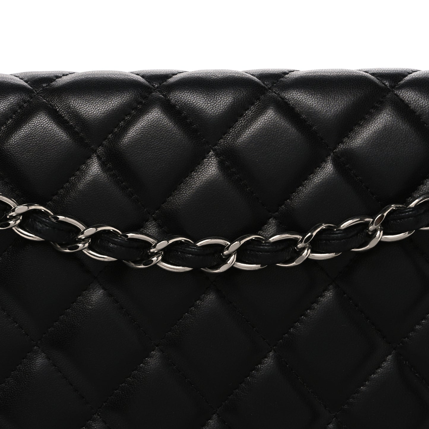 Lambskin Quilted Maxi Single Flap Black