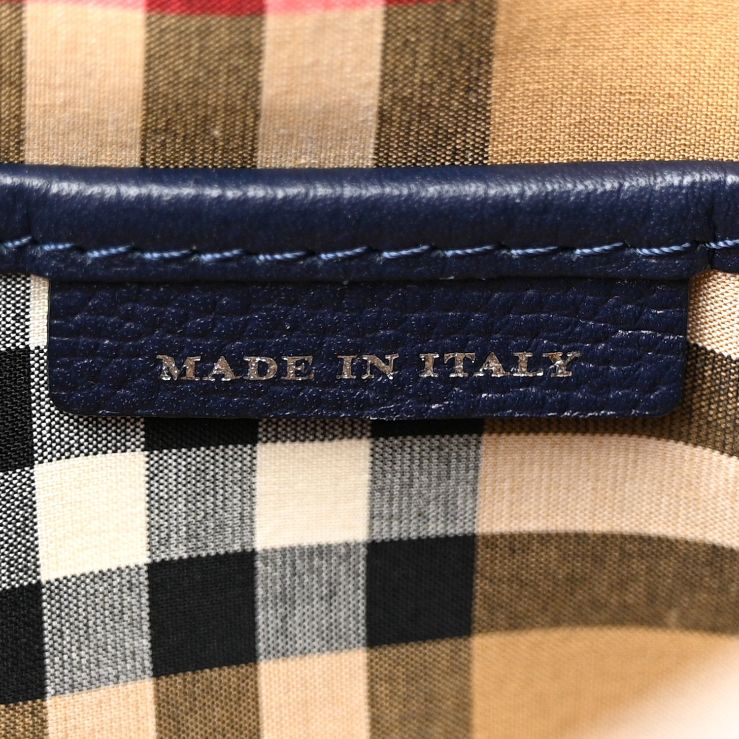 Burberry Grainy Calfskin House Check Small Banner Tote Regency Blue 7 of 13