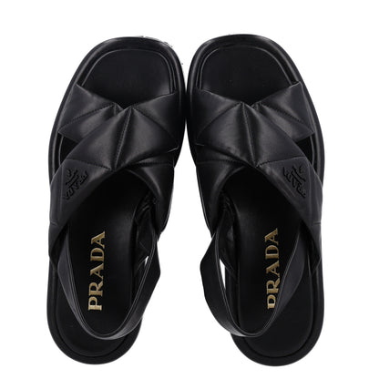 Prada Nappa Padded Blow 20mm Slingback Sandals 36.5 Black 2 of 10