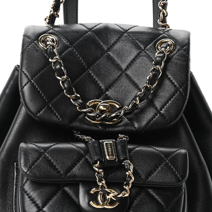 Chanel Lambskin Quilted Small Duma Drawstring Backpack Black 8 of 11