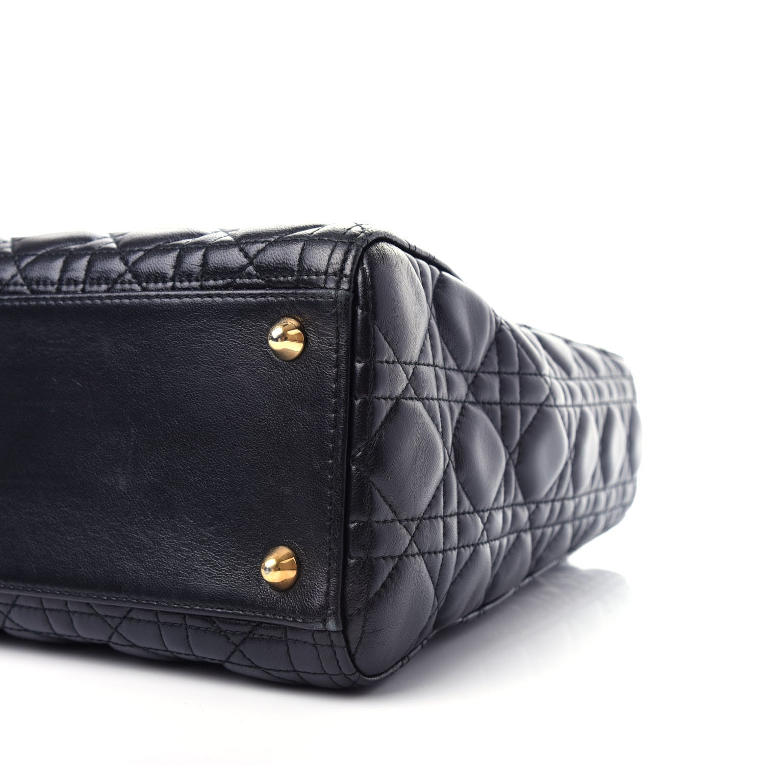 Christian Dior Lambskin Cannage Large Lady Dior Black 9 of 11