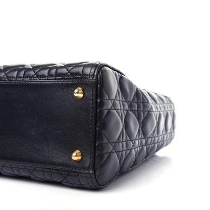 Christian Dior Lambskin Cannage Large Lady Dior Black 9 of 11
