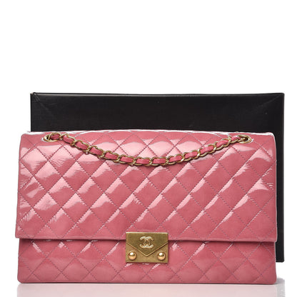 Chanel Patent Quilted 3 Pocket Accordion Flap Pink 8 of 8