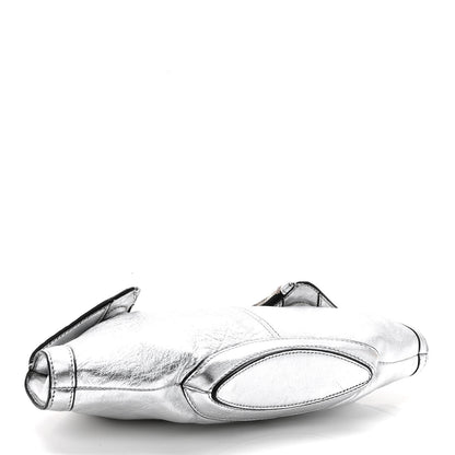 Alexander McQueen Metallic Lambskin De Manta Clutch Silver 4 of 10