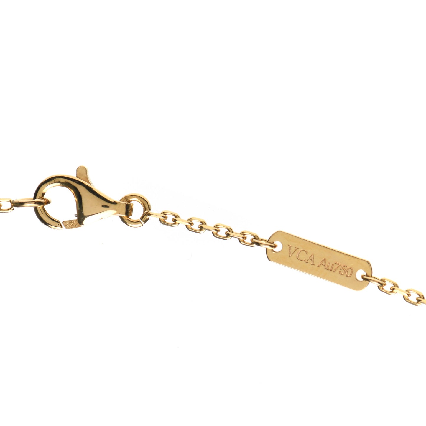 18K Yellow Gold Mother of Pearl Vintage Alhambra Pendant Necklace