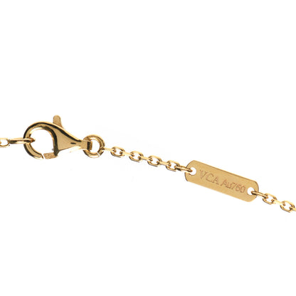 Van Cleef & Arpels 18K Yellow Gold Mother of Pearl Vintage Alhambra Pendant Necklace 4 of 8