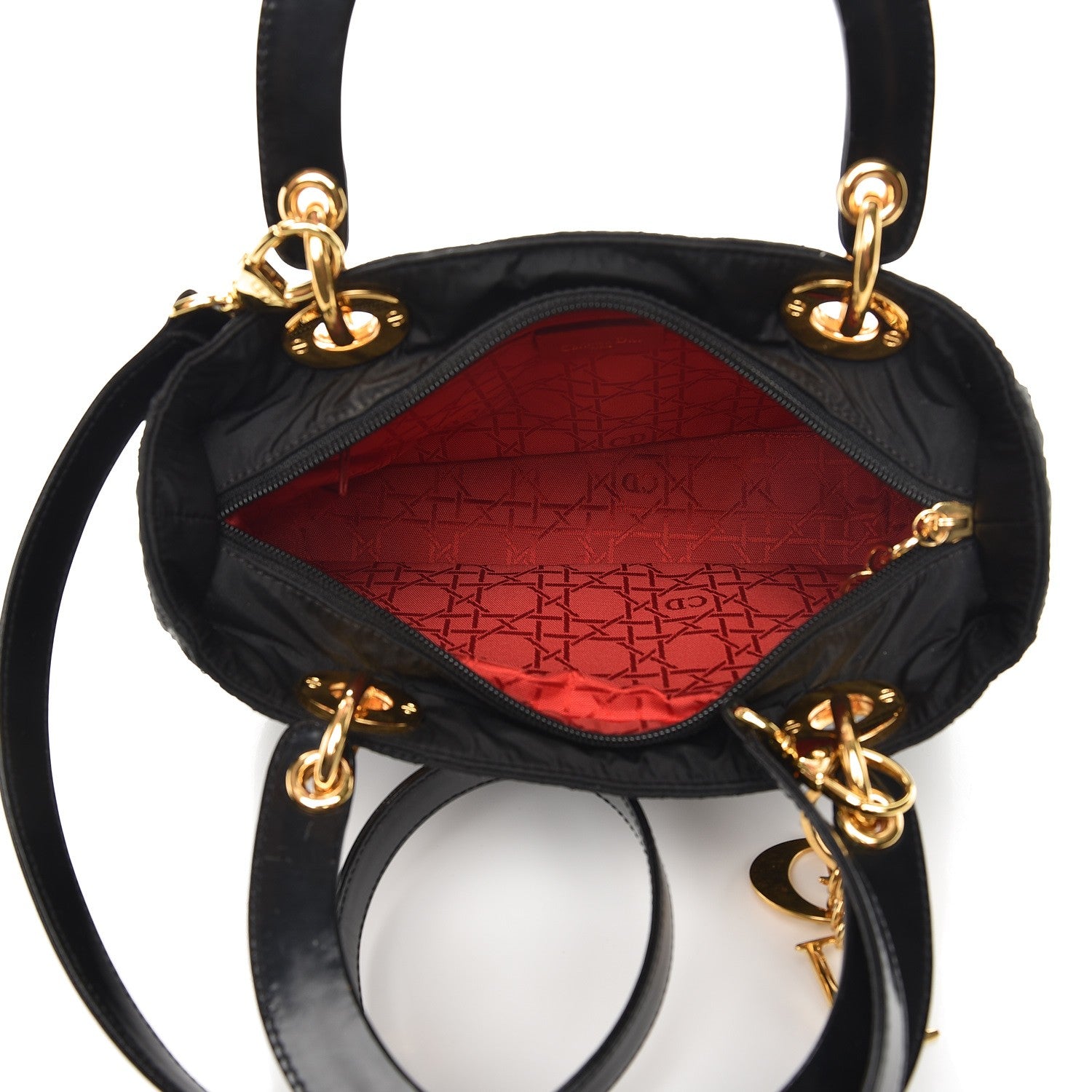Christian Dior Nylon Cannage Medium Lady Dior Black 6 of 10