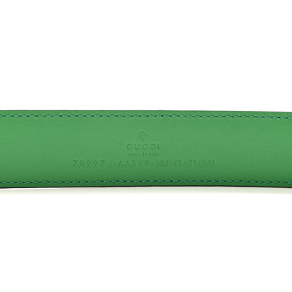 Gucci Textured Dollar Calfskin Square G 30mm Belt 105 42 Black Green 3 of 6