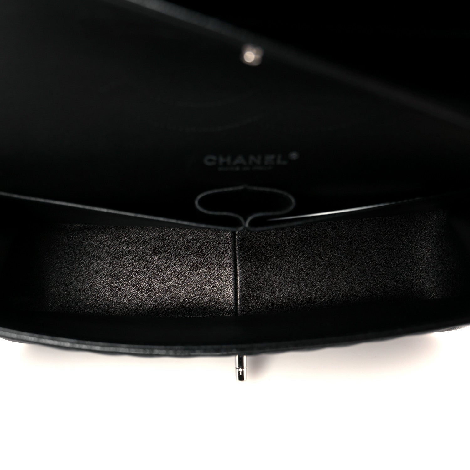 Chanel Caviar Chevron Quilted Jumbo Double Flap Black 5 of 11