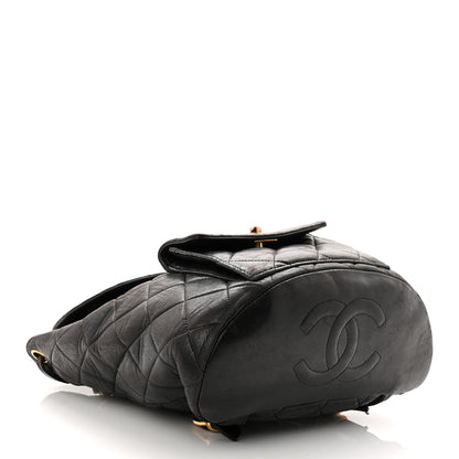 Chanel Lambskin Quilted Drawstring Backpack Black 7 of 23
