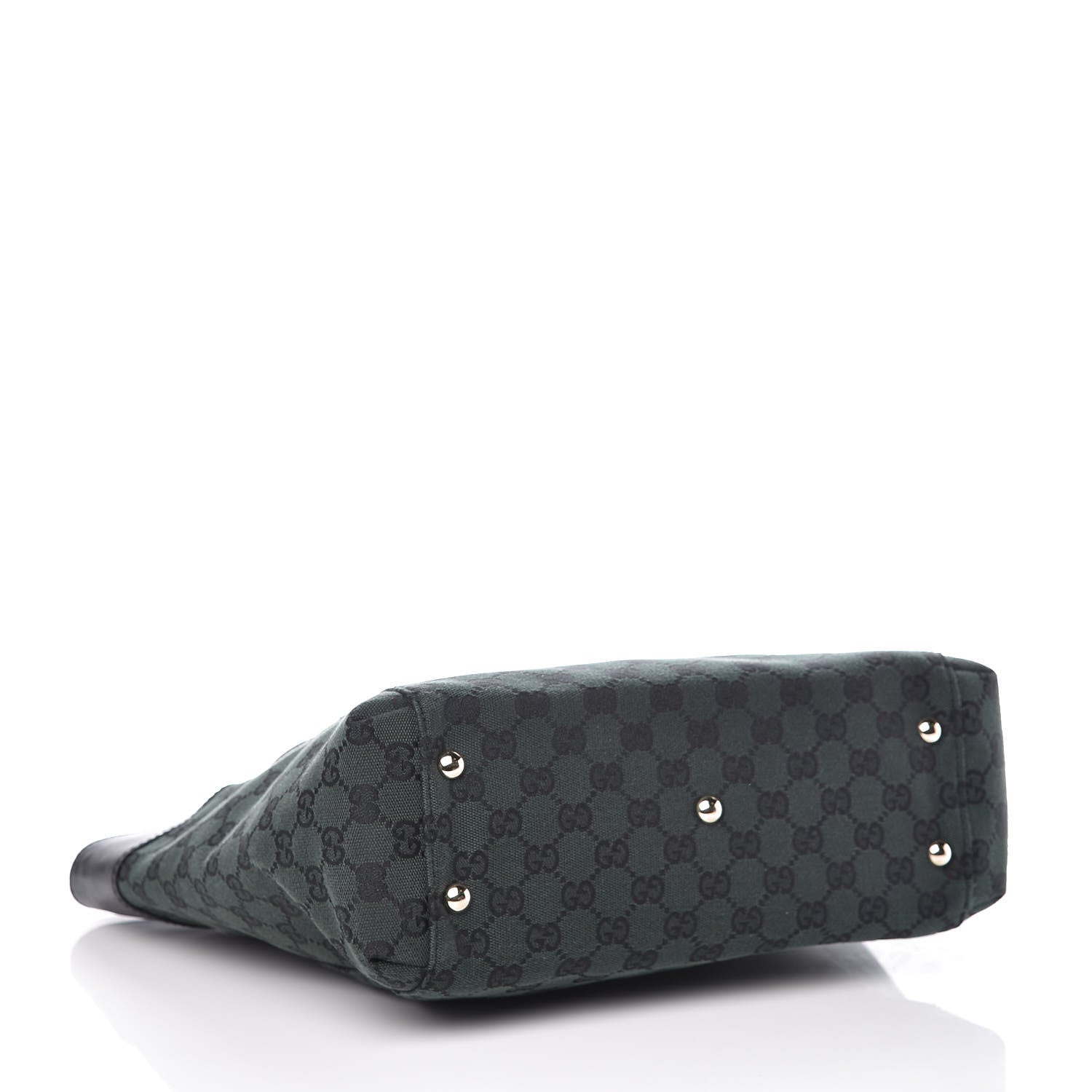 Gucci Monogram Crest Tote Green Black 4 of 9