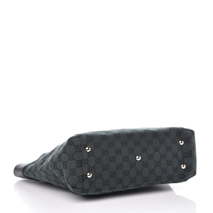 Gucci Monogram Crest Tote Green Black 4 of 9