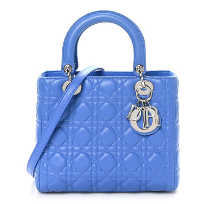 Christian Dior Lambskin Cannage Medium Lady Dior Blue Persan 1 of 11