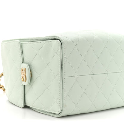 Chanel Caviar Quilted Small Chanel 25 Handbag Light Green 10 of 13