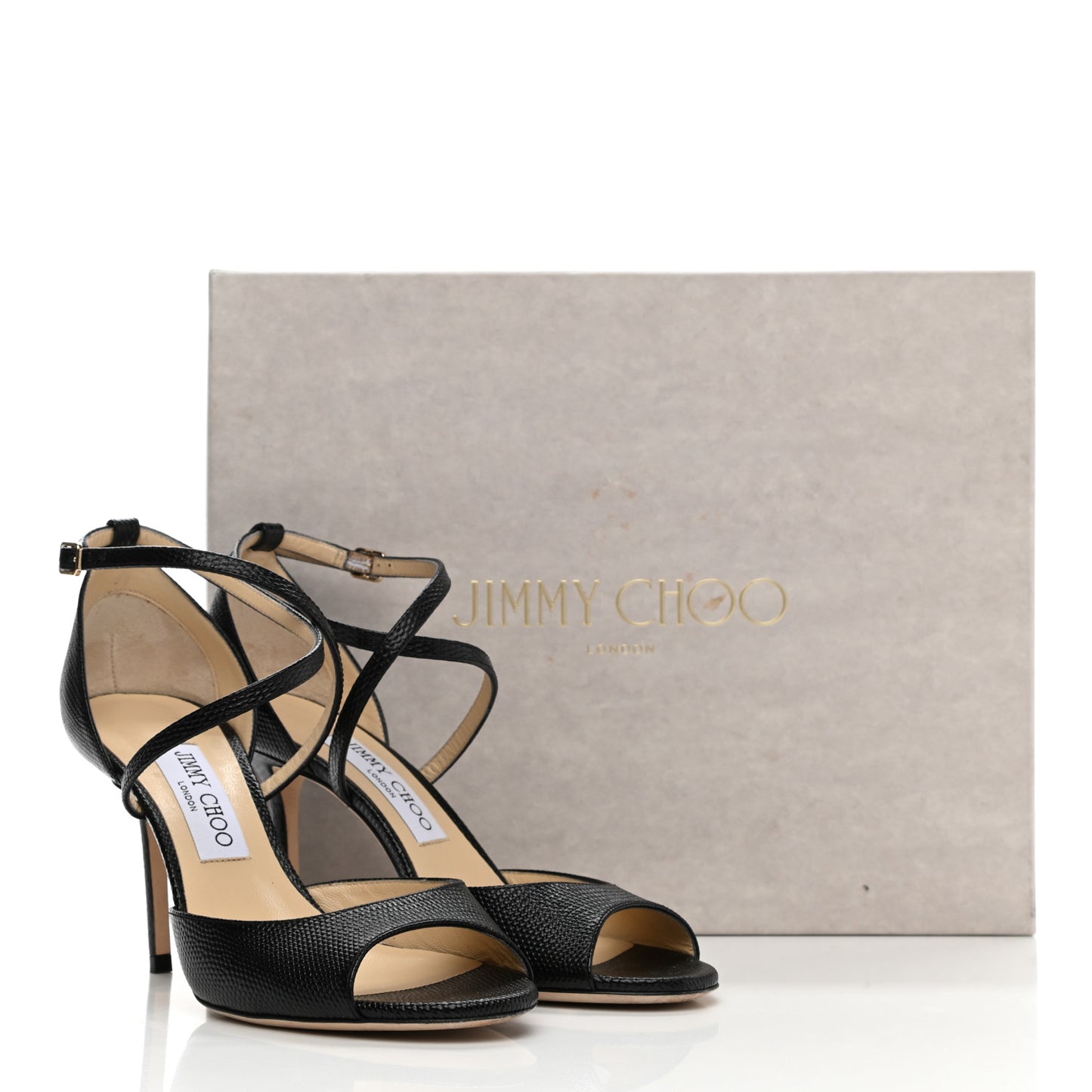 Lizard Emsy Crisscross Sandals 38 Black