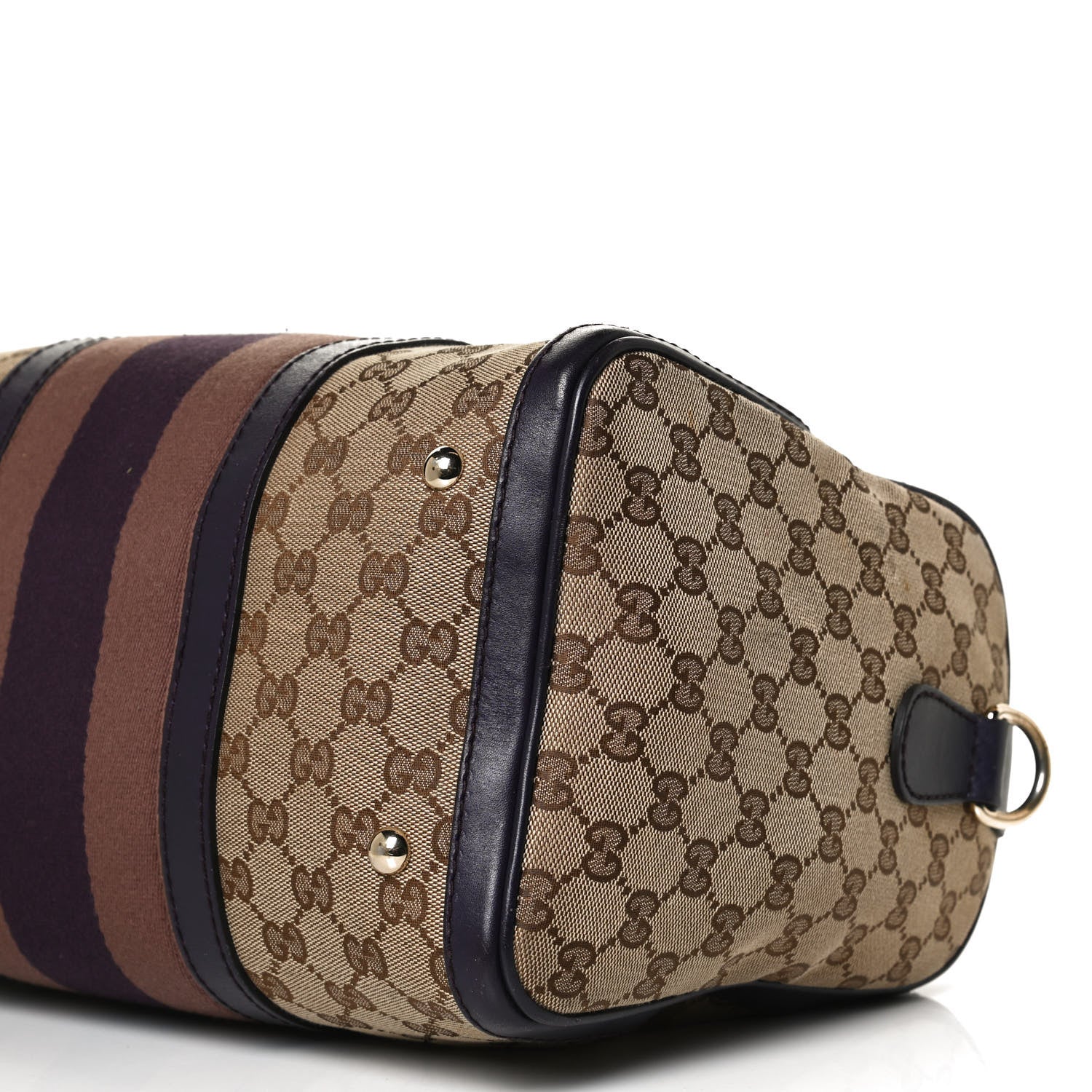 Gucci Monogram Vintage Web Medium Boston Dark Purple 12 of 12