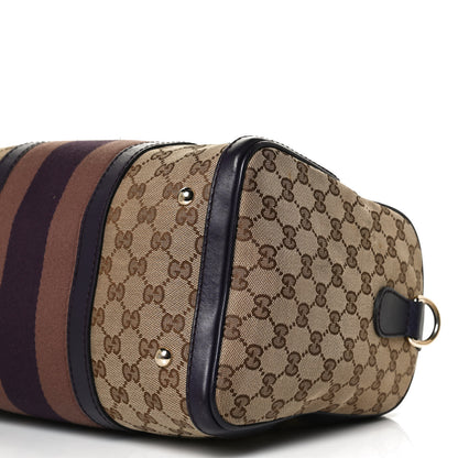 Gucci Monogram Vintage Web Medium Boston Dark Purple 12 of 12