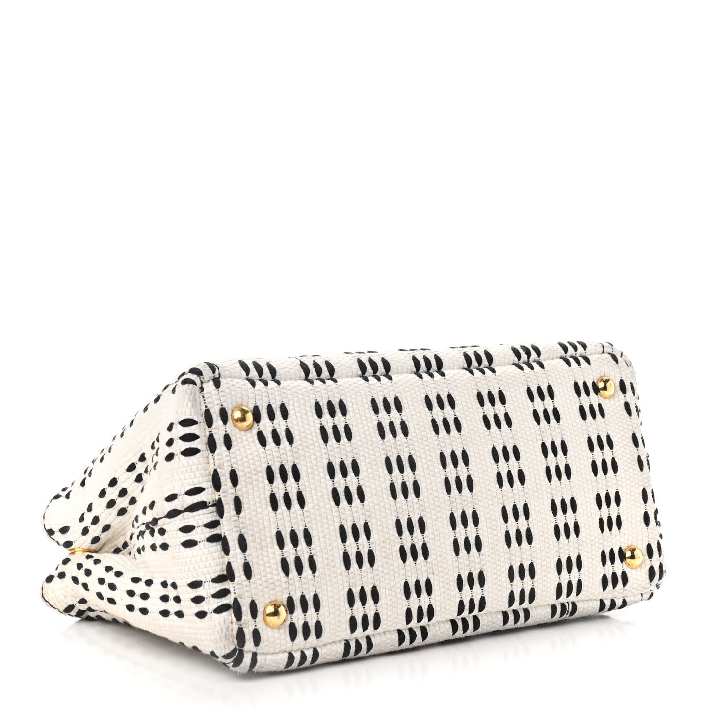 Canapa Woven Tote White Black