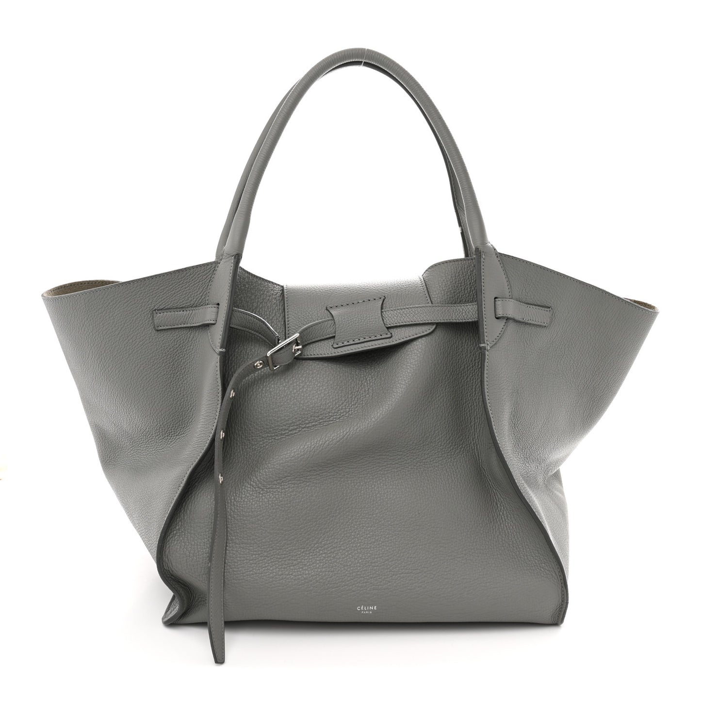 Supple Grained Calfskin Medium Big Bag Grey