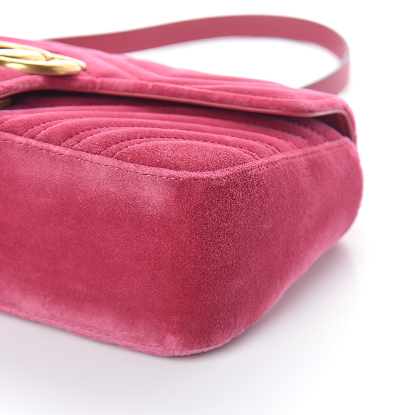 Velvet Matelasse Small GG Marmont Shoulder Bag Light Raspberry Rose