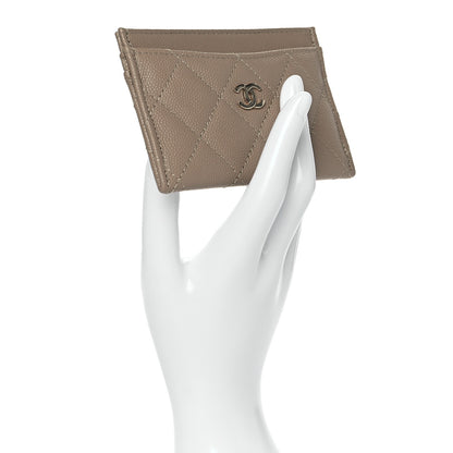 Chanel Caviar Quilted Card Holder Dark Beige 2 of 9