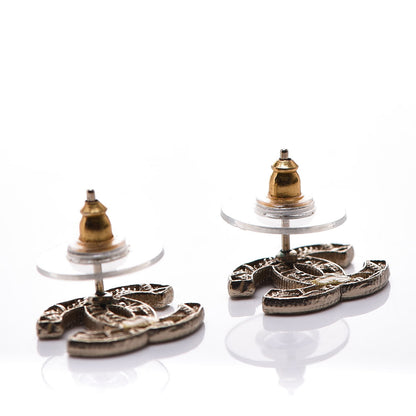 Chanel Tweed Effect CC Earrings Gold 3 of 6