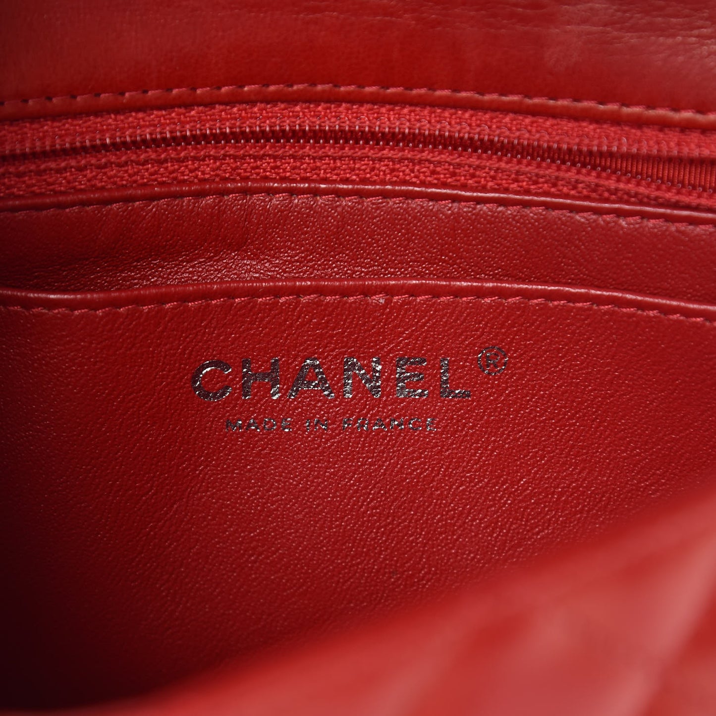 Lambskin Quilted Mini Square Flap Red