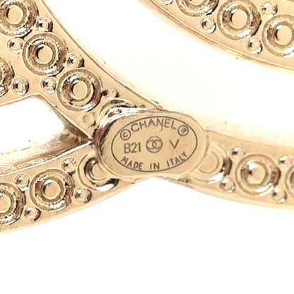 Chanel Crystal CC Brooch Light Gold 3 of 3