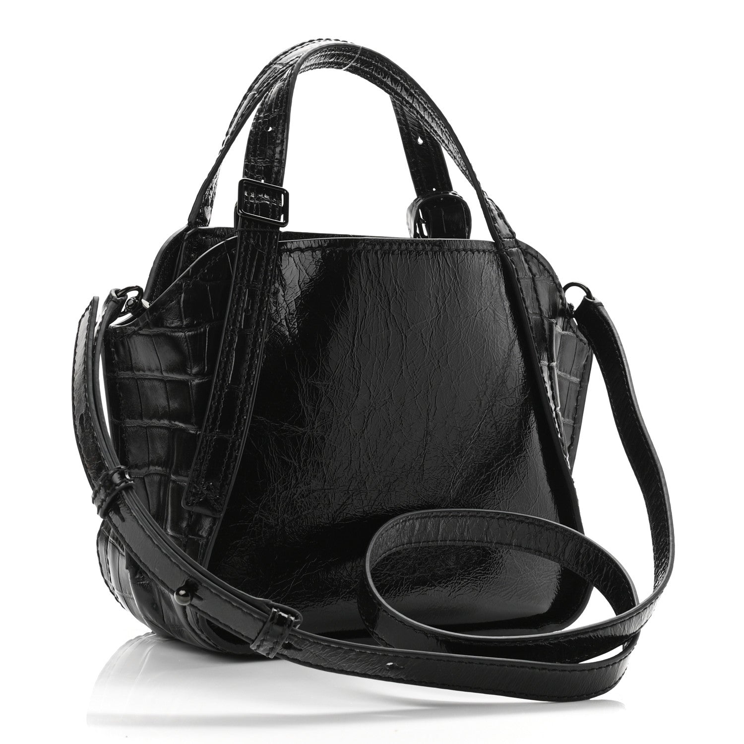 Marc Jacobs Calfskin Crocodile Embossed The Director Tote Black 3 of 10