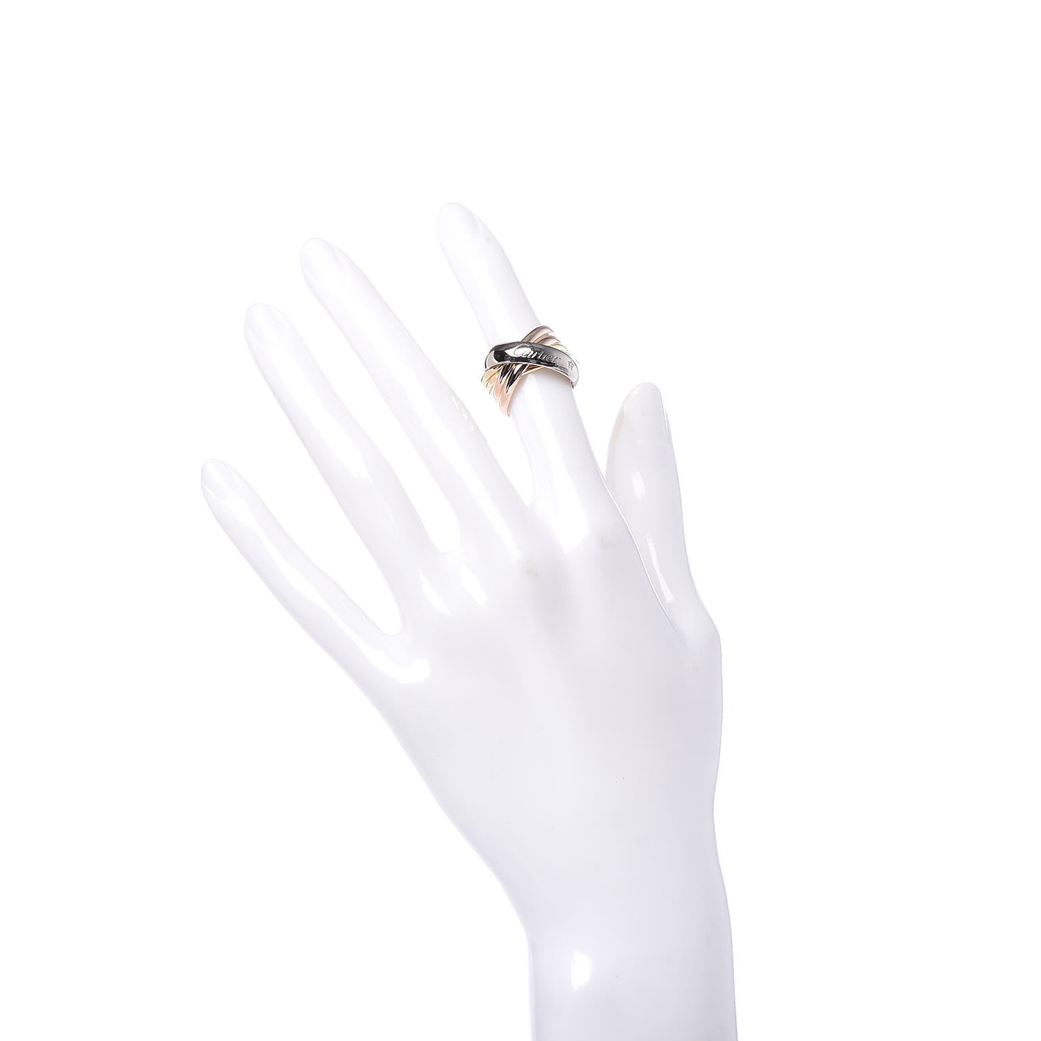 Cartier 18K Pink Yellow White Gold Diamond Trinity 6 Band Ring 51 5.75 2 of 5