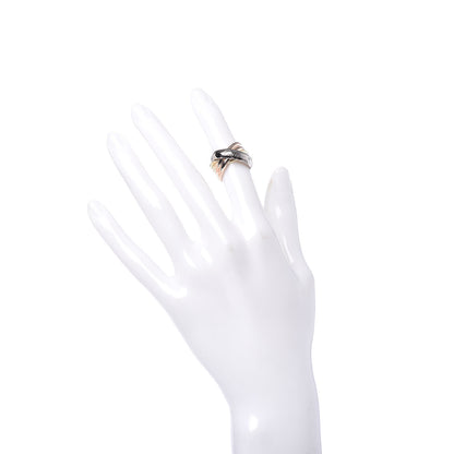 Cartier 18K Pink Yellow White Gold Diamond Trinity 6 Band Ring 51 5.75 2 of 5