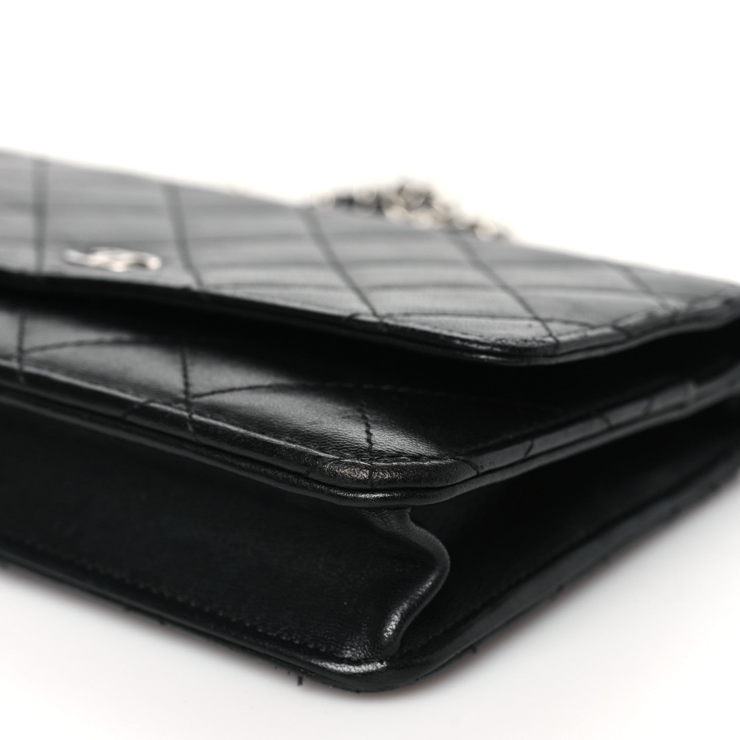 Chanel Lambskin Quilted Wallet On Chain WOC Black 11 of 11