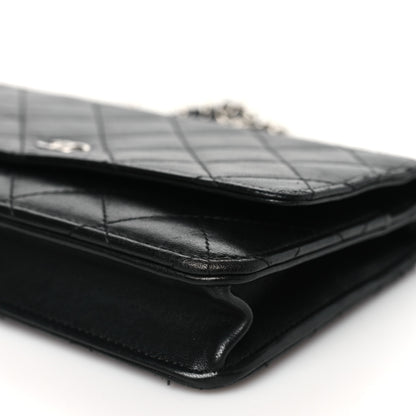 Chanel Lambskin Quilted Wallet On Chain WOC Black 11 of 11