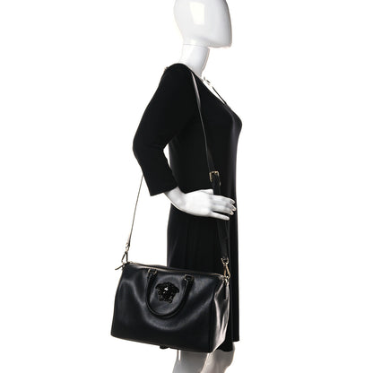 Versace Saffiano Calfskin Palazzo Duffle Bag Black 2 of 15