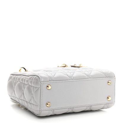 Christian Dior Metallic Lambskin Cannage Mini Lady Dior Grey 4 of 11
