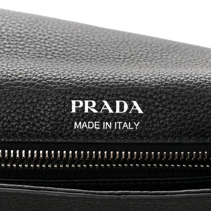 Prada Vitello Daino Soft Flap Crossbody Black 6 of 10