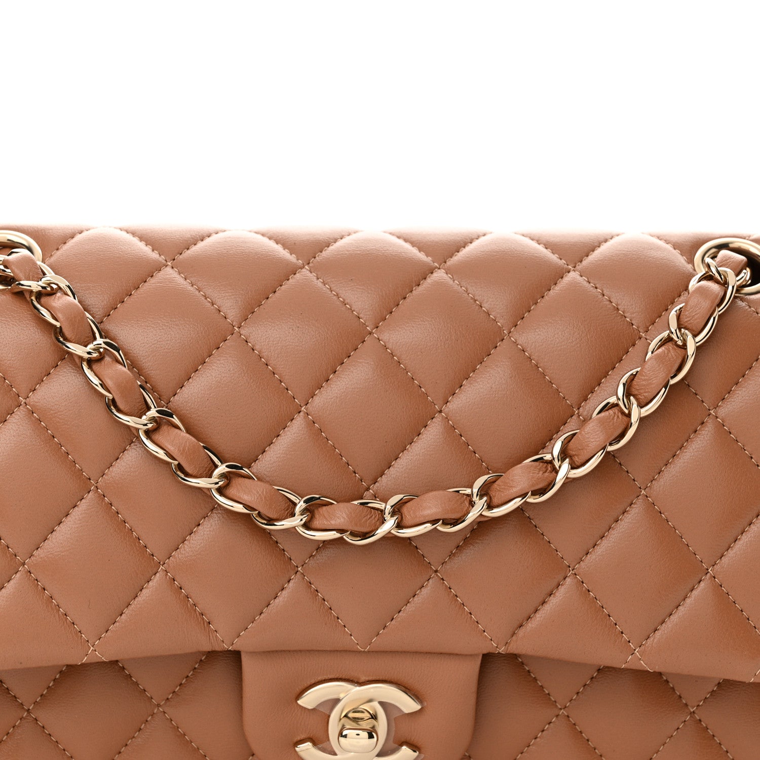 Chanel Lambskin Quilted Medium Double Flap Brown 8 of 12