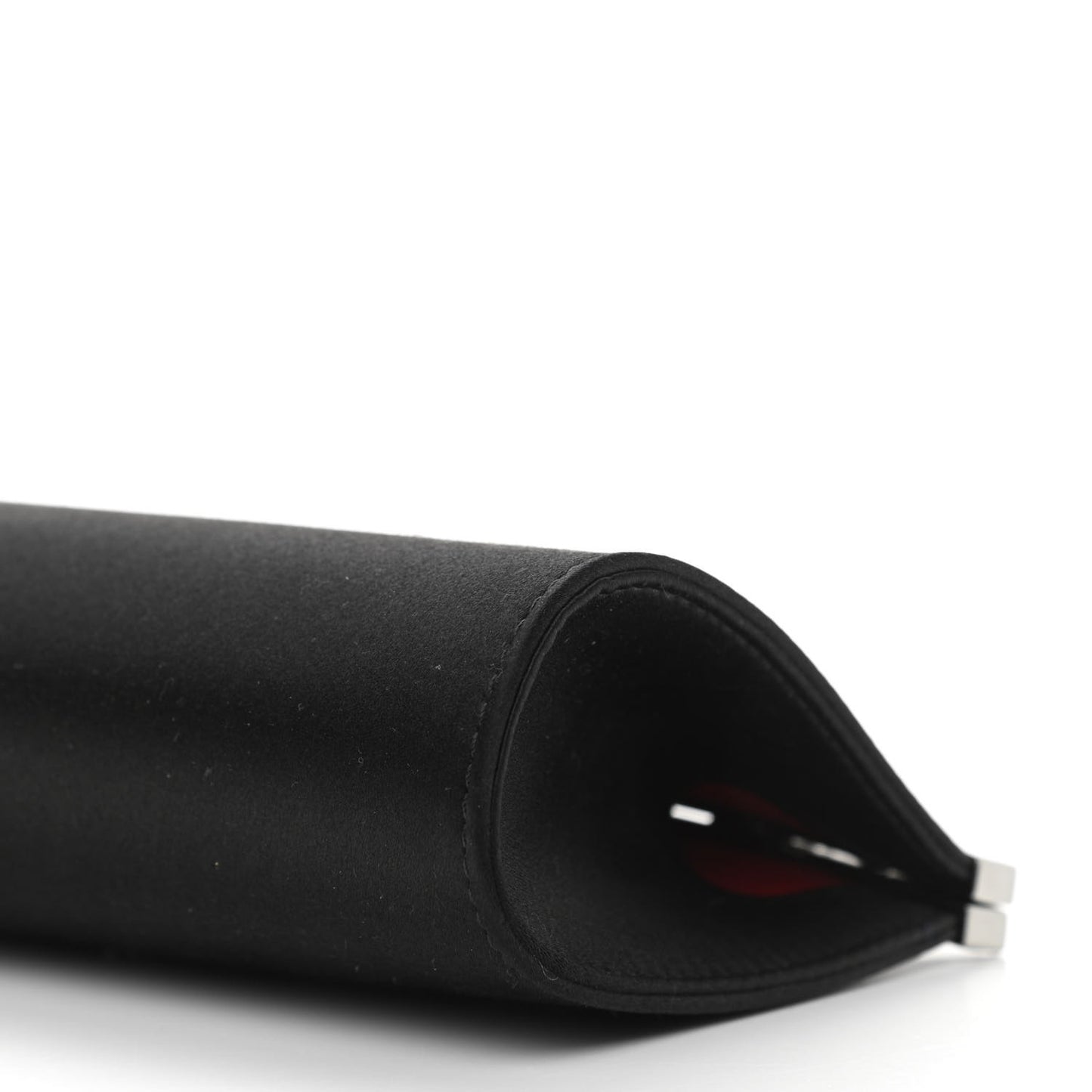 Satin Palmette Clutch Black