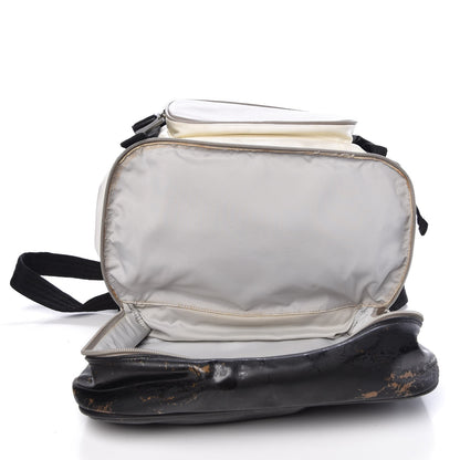 Chanel Nylon Calfskin CC Backpack White Gray 6 of 30