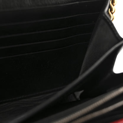 Gucci Azalea Calfskin Matelasse Diagonal Patchwork Torchon GG Marmont Chain Wallet Black Beige Romantic Cerise 6 of 9
