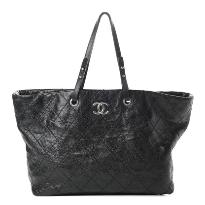 Chanel Glazed Calfskin Large On The Road Tote Black 1 of 12