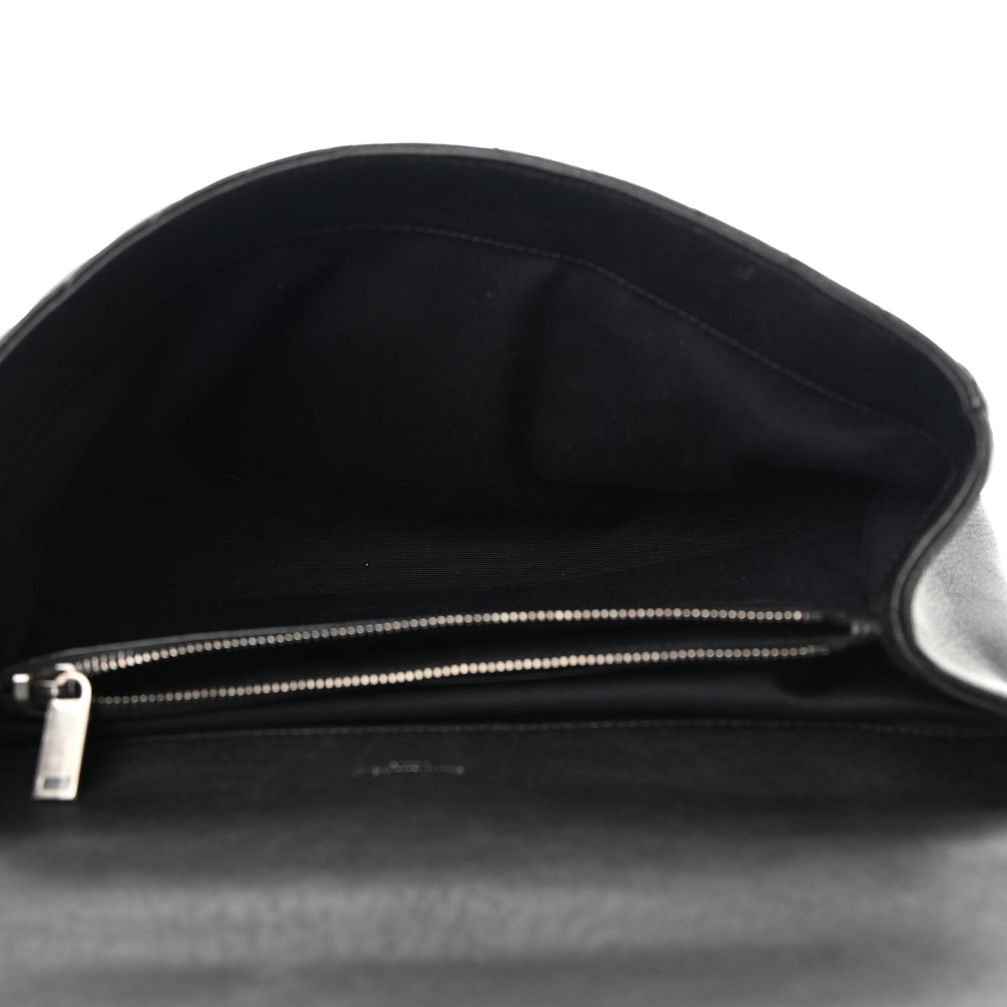 Sheepskin Matelasse Chevron Monogram Large College Satchel Black
