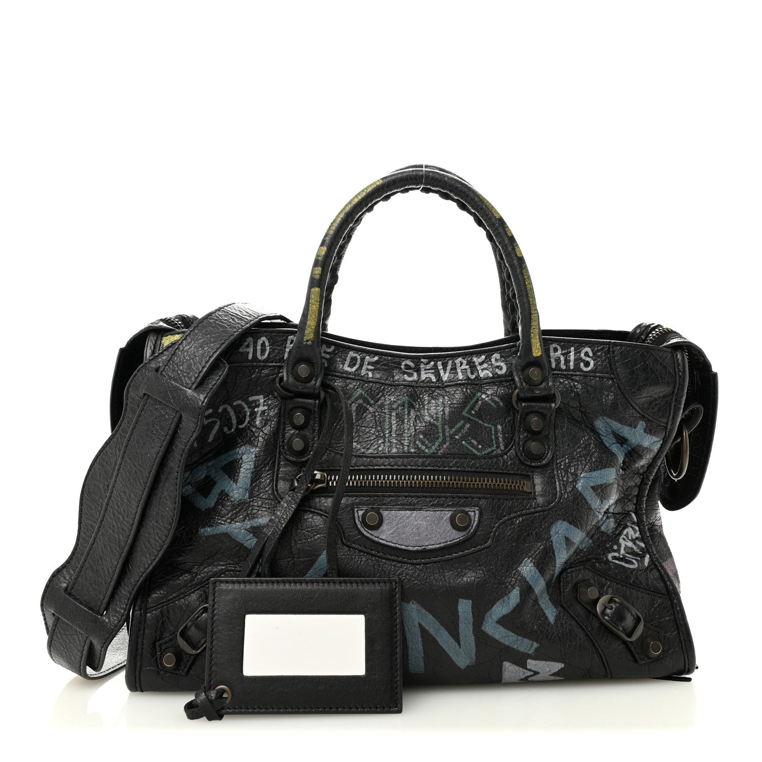 Balenciaga Agneau Graffiti All Over Classic Hardware S City Black Multicolor 3 of 12