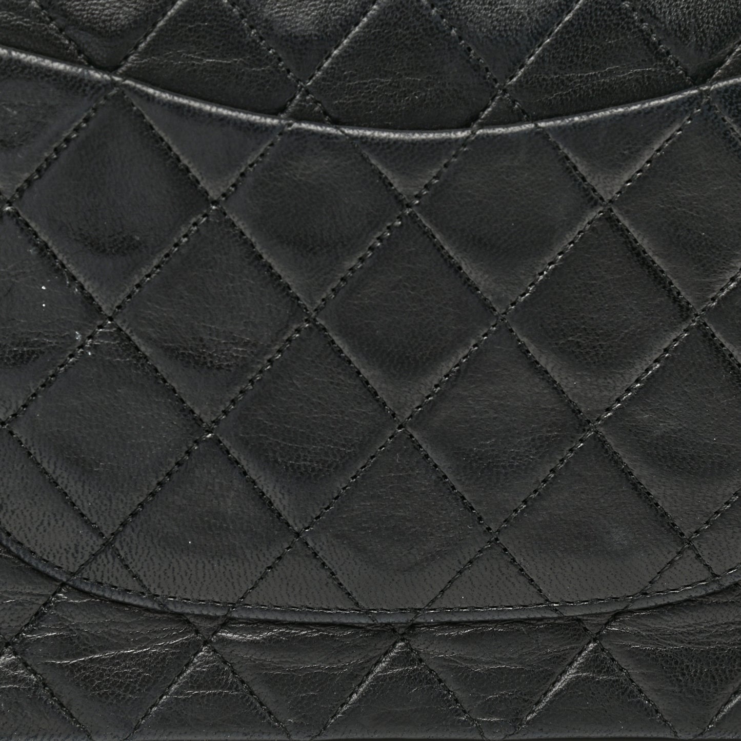 Lambskin Quilted Medium Double Flap Black