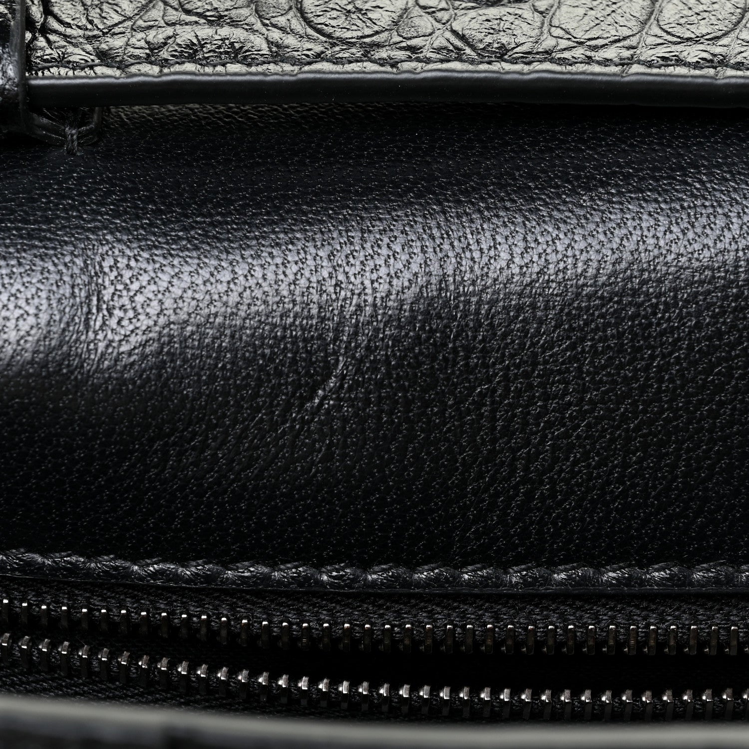 Balenciaga Extra Supple Calfskin Crocodile Embossed Monochrome XS Downtown Shoulder Bag Black 12 of 12