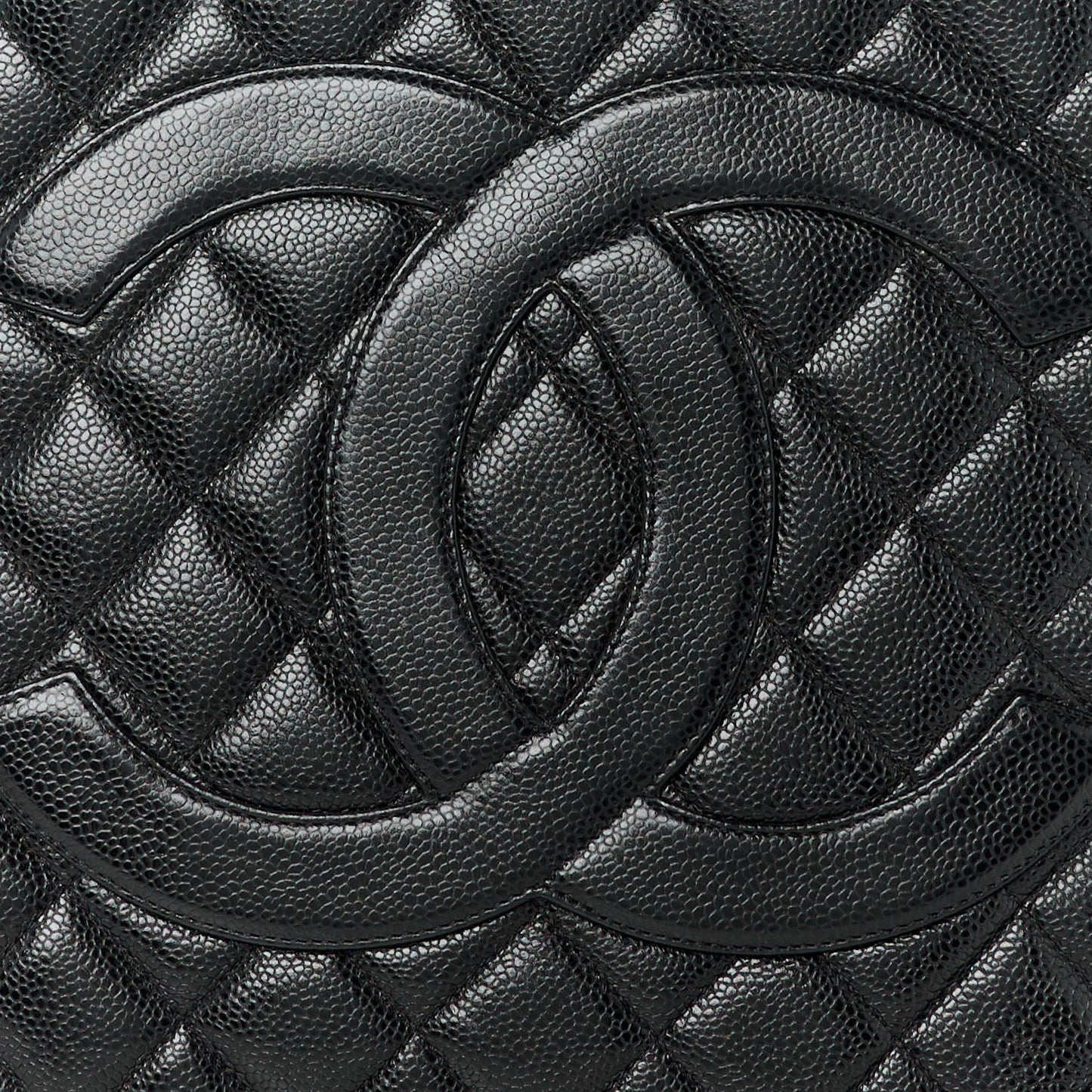 Caviar Quilted Medallion Tote Black