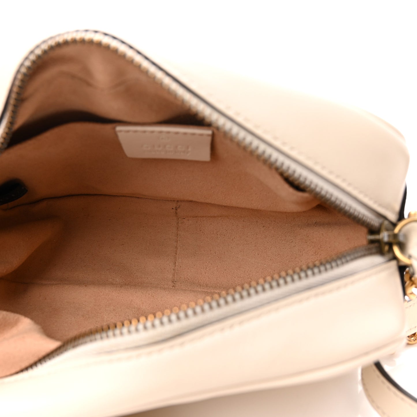 Calfskin Matelasse Mini GG Marmont Chain Shoulder Bag White