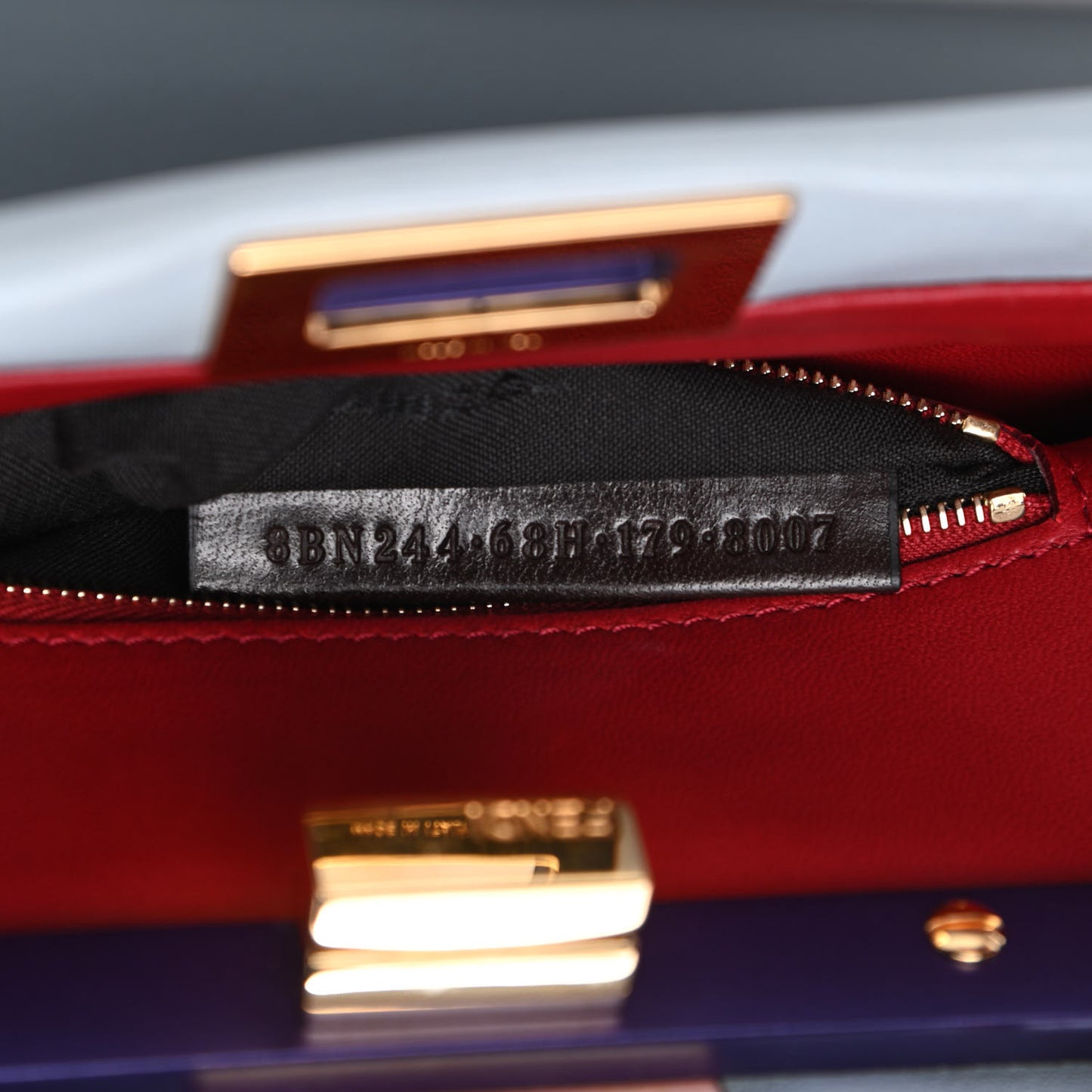 Nappa Colorblock Mini Peekaboo Iconic Satchel Polvere Purple Rain Ruby