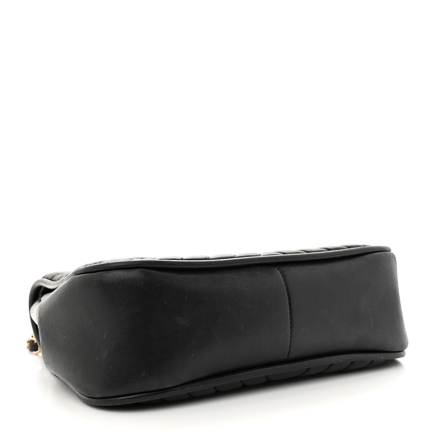 Chanel Lambskin Reverse Chevron Quilted Round Top Handle Flap Black 4 of 19