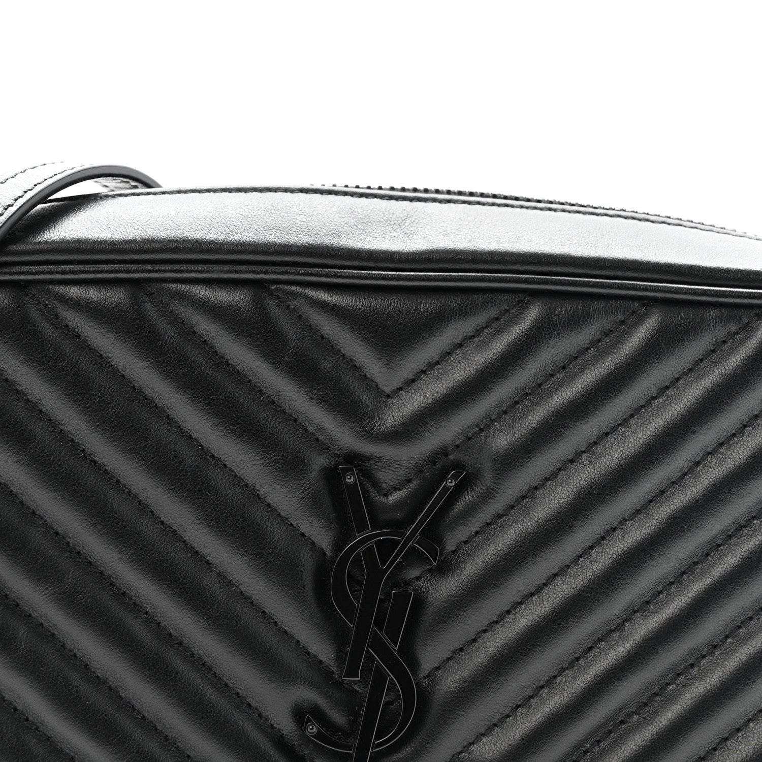 Saint Laurent Calfskin Matelasse Monogram Monochrome Lou Camera Bag Black 8 of 11